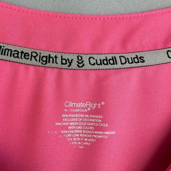 🎉5 for $45🎉 NWT Climate Roght Cuddl Duds Scrub Top Pink Women Size 2X - Picture 4 of 6